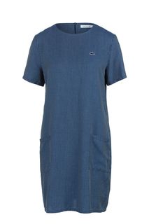 Короткое синее платье свободного кроя Lacoste