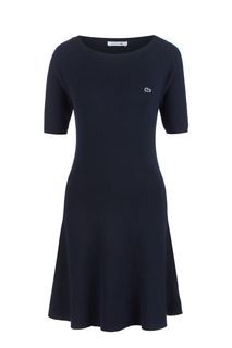 Бесшовное трикотажное платье с расклешенной юбкой Lacoste