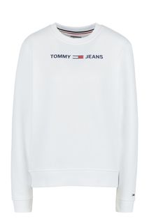 Белый свитшот с логотипом бренда Tommy Jeans