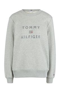 Хлопковый свитшот с отделкой стразами Tommy Hilfiger