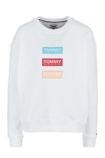 Свитшот белого цвета с вышивкой Tommy Jeans