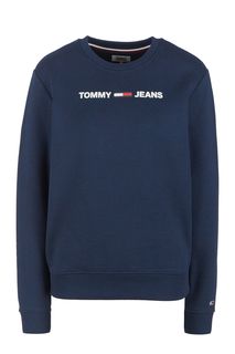 Синий свитшот с логотипом бренда Tommy Jeans