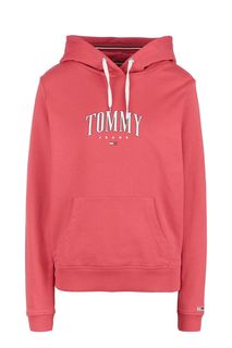 Розовая толстовка из хлопка с капюшоном Tommy Jeans