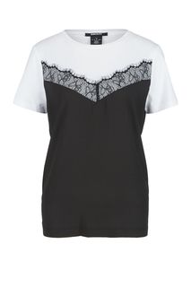 Футболка с кружевной отделкой Dkny