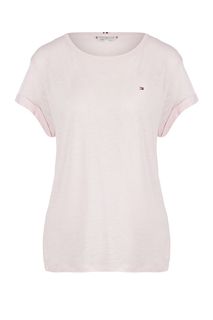 Однотонная розовая футболка Tommy Hilfiger