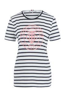 Белая хлопковая футболка в полоску Tommy Hilfiger