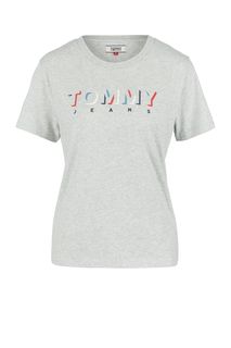 Футболка из хлопка с разноцветным принтом Tommy Jeans