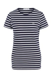 Футболка синего цвета в полоску Lacoste