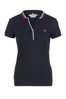 Синяя футболка поло с отделкой стразами Tommy Hilfiger