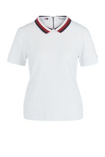 Хлопковая футболка поло с молнией на спине Tommy Hilfiger