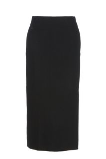 Черная трикотажная юбка-карандаш с разрезом Lacoste