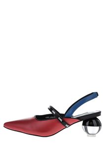 Красные кожаные туфли с оригинальным каблуком Karl Lagerfeld