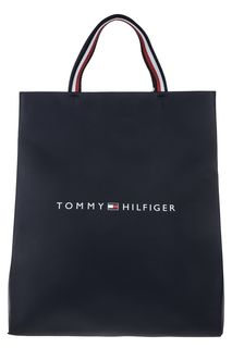 Сумка синего цвета с логотипом бренда Tommy Hilfiger