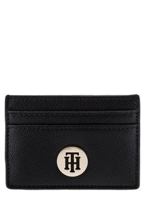 Черная визитница с монограммой бренда Tommy Hilfiger