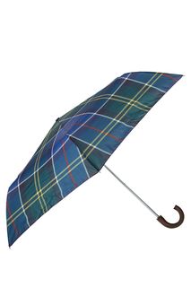 Синий складной зонт с деревянной ручкой Barbour