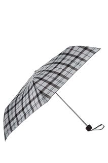 Серый складной зонт в клетку Barbour