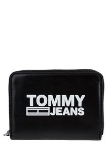 Черный кошелек с логотипом бренда Tommy Jeans
