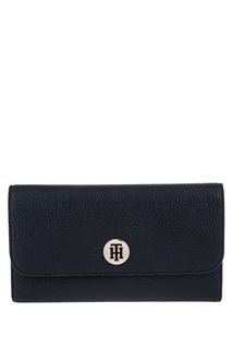 Синий кошелек с монограммой бренда Tommy Hilfiger