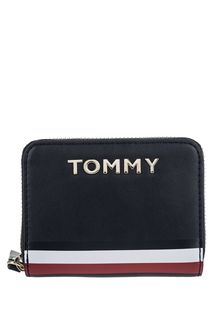 Синий кошелек на молнии с логотипом бренда Tommy Hilfiger