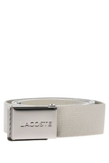 Текстильный ремень молочного цвета Lacoste