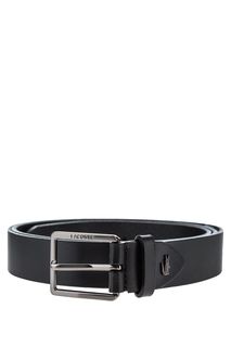 Кожаный ремень черного цвета Lacoste