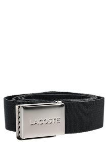 Двусторонний кожаный ремень черного цвета Lacoste