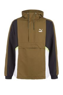 Ветровка анорак цвета хаки со светоотражающим принтом Puma