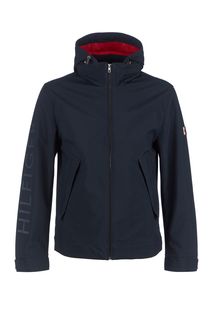 Синяя куртка с логотипом бренда на рукаве Tommy Hilfiger
