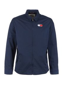 Синяя куртка из хлопка с отложным воротничком Tommy Jeans