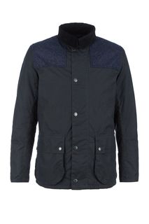 Короткая вощеная куртка синего цвета Barbour