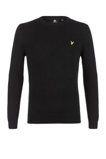 Хлопковый джемпер черного цвета Lyle & Scott