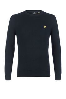 Хлопковый джемпер синего цвета Lyle & Scott