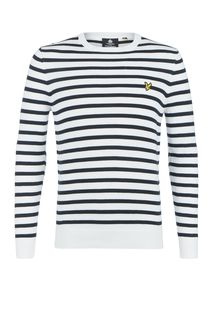 Белый хлопковый джемпер в полоску Lyle & Scott