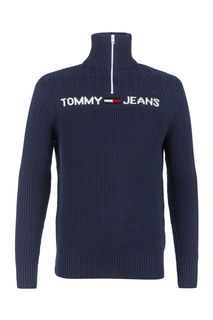Синий свитер с высоким воротом на молнии Tommy Jeans