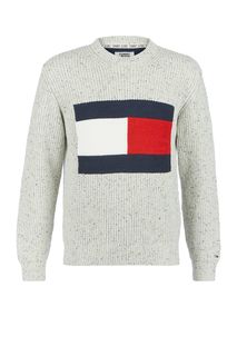 Полушерстяной свитер с логотипом бренда Tommy Jeans