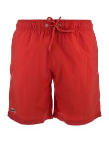 Красные купальные шорты с внутренним карманом Lacoste