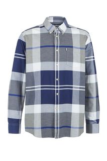 Синяя хлопковая рубашка в клетку Barbour