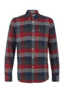 Приталенная хлопковая футболка в клетку Barbour