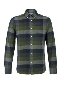 Приталенная хлопковая футболка в клетку Barbour