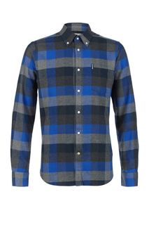 Приталенная хлопковая футболка в клетку Barbour