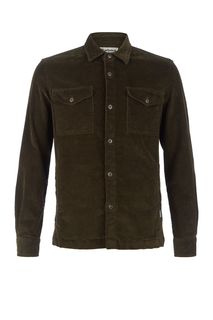 Плотная вельветовая рубашка цвета хаки Barbour