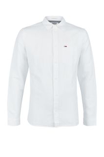 Белая рубашка из льна и хлопка Tommy Jeans