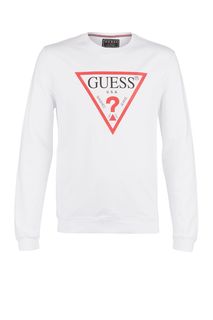 Свитшот из хлопка с логотипом бренда Guess
