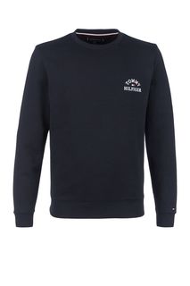 Синий свитшот с логотипом бренда Tommy Hilfiger
