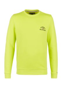 Салатовый свитшот с логотипом бренда Tommy Hilfiger