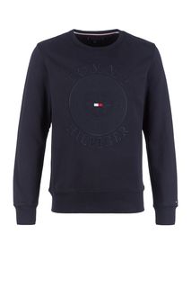 Хлопковый свитшот с декоративной вышивкой Tommy Hilfiger