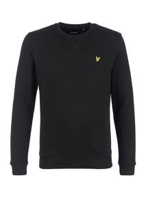 Хлопковый свитшот черного цвета Lyle & Scott