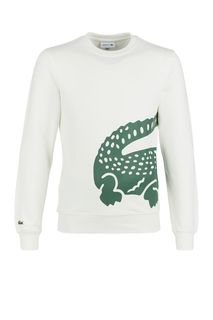 Хлопковый свитшот с декоративным принтом Lacoste