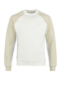 Хлопковый свитшот молочного цвета с карманом Lacoste