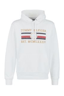 Белая толстовка из хлопка с вышивкой Tommy Hilfiger